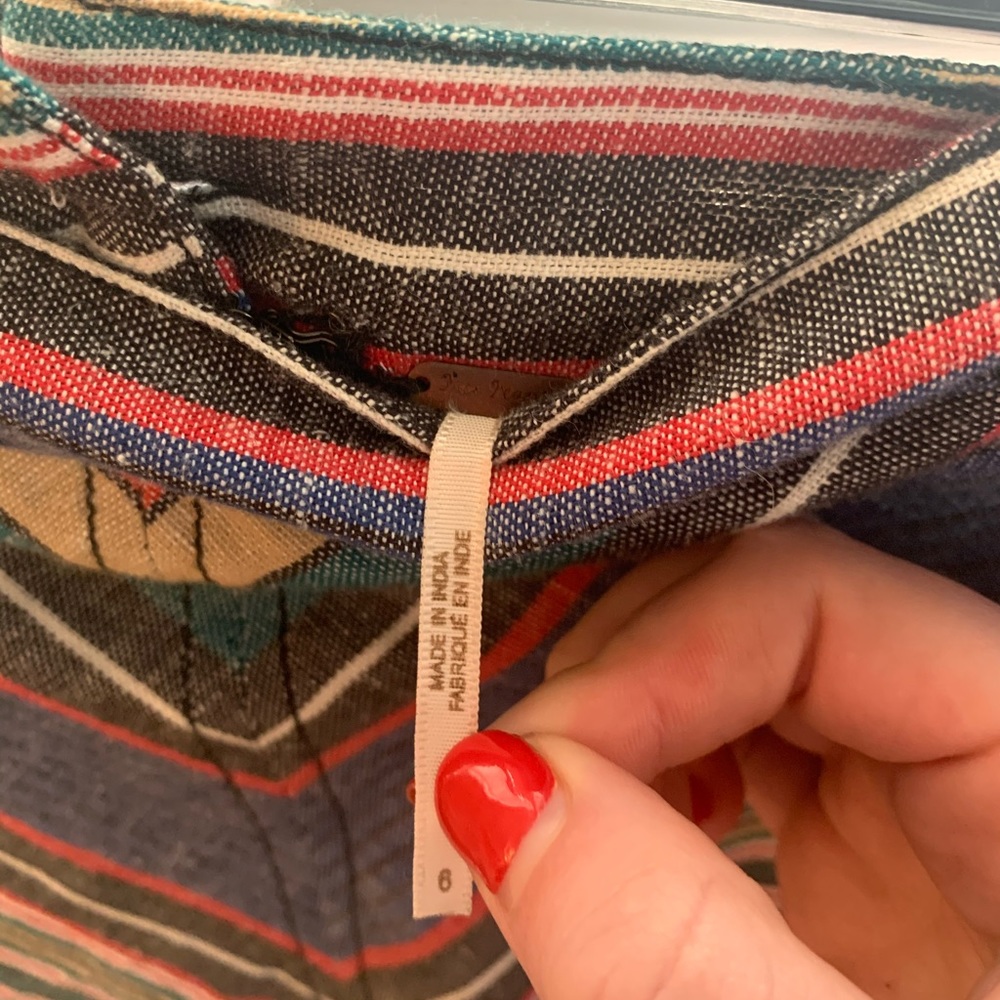 Free People Yours Truly Chevron Stripe A-Line Mini - Picture 5 of 5